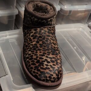 UGG Leopard Print Fur-Lined Boots